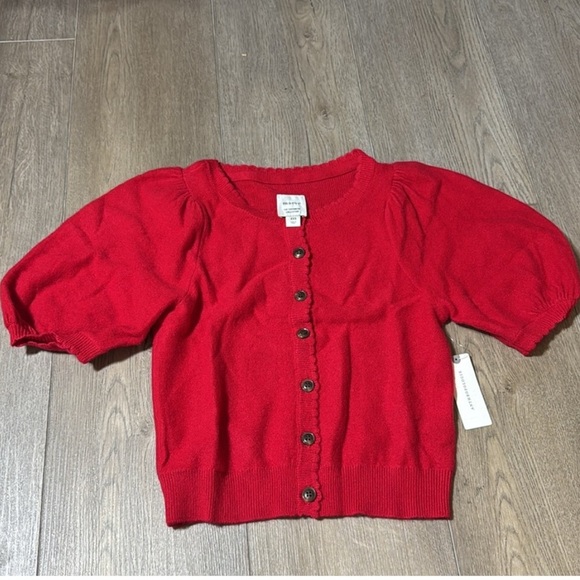 NWT! Anthropologie Maeve Puff-Sleeve Cashmere Cardigan Sweater - Size XXS 🍟 - Picture 8 of 10